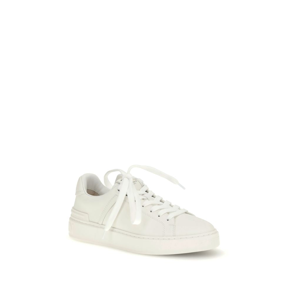 Balmain hvite kalveskinn Bos Taurus lave sneakers