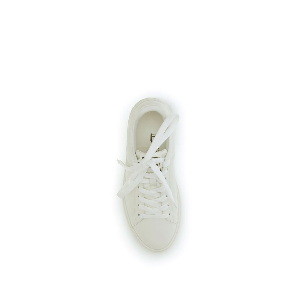 Balmain hvite kalveskinn Bos Taurus lave sneakers