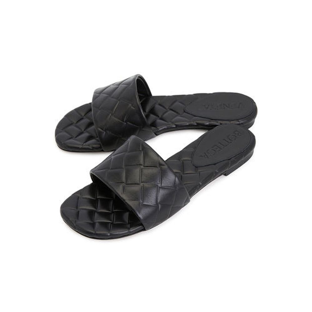 Bottega Veneta svarte mules i lammeskinn
