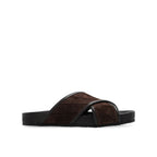 Bottega Veneta brune sandaler i lammeskinn