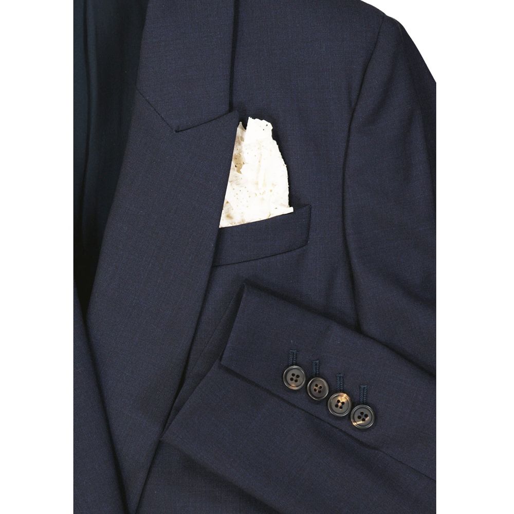 Brunello Cucinelli Blå Kåpe i Ren Ull