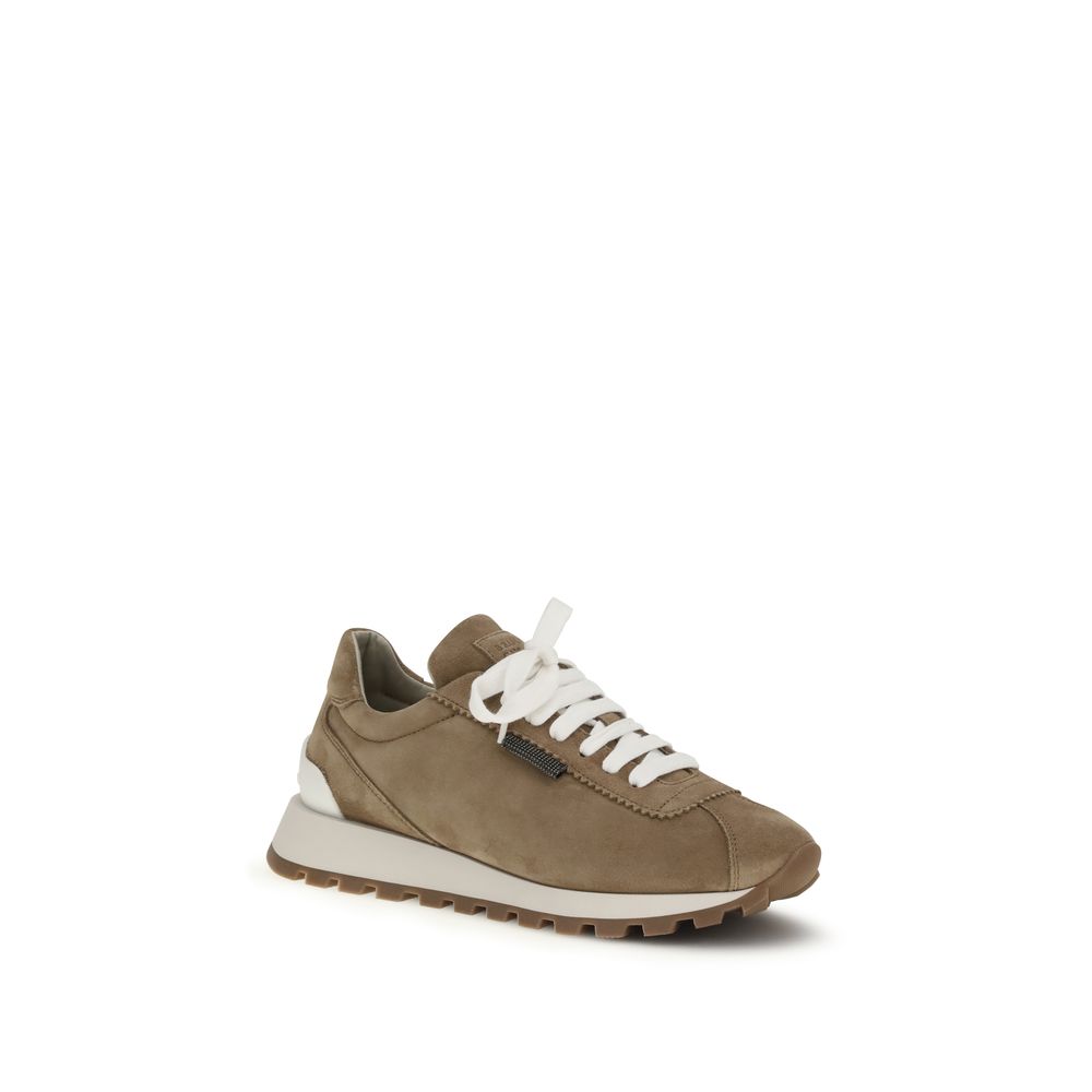 Brunello Cucinelli Beige Kalveskinn Bos Taurus Platåsneakers