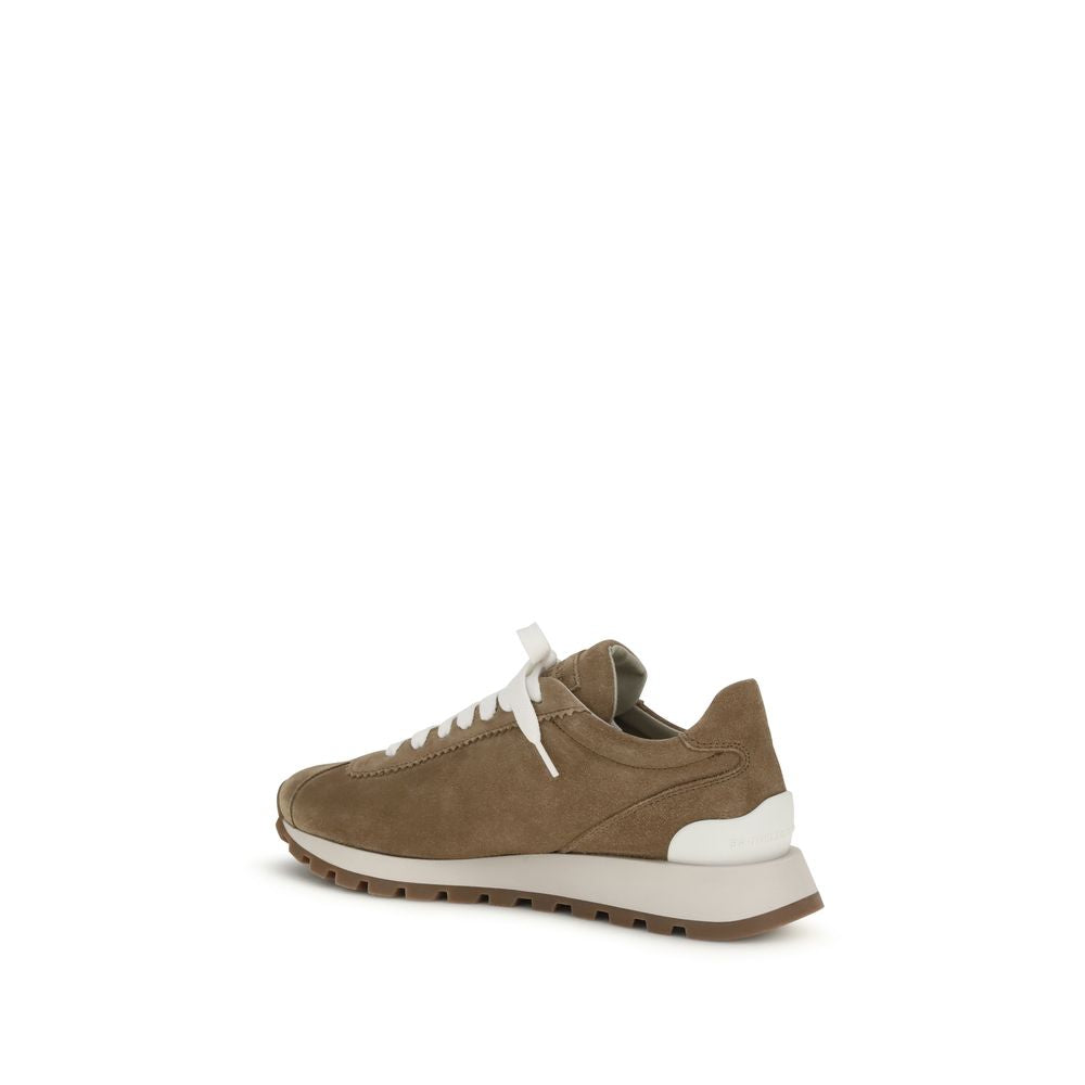 Brunello Cucinelli Beige Kalveskinn Bos Taurus Platåsneakers