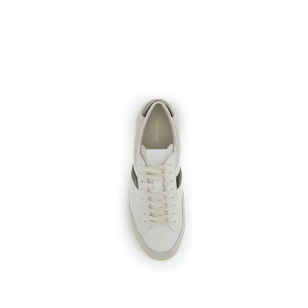 Tom Ford hvite sneakers i kalveskinn (Bos Taurus)