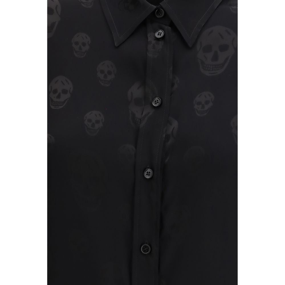 Alexander McQueen Svart Viskose Mønsterskjorte