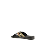 Burberry sorte sandaler i kalveskinn av storfe