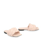 Bottega Veneta flerfargede flate sandaler i skinn