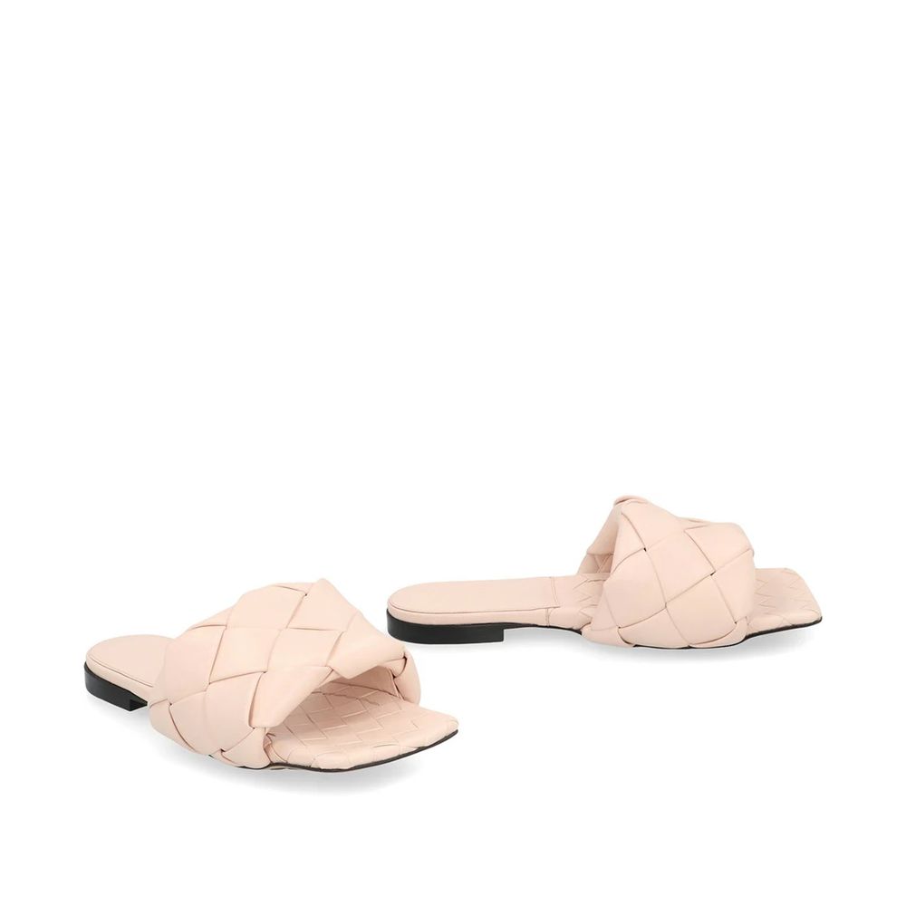 Bottega Veneta flerfargede flate sandaler i skinn