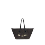 Balmain svart raffia skulderveske