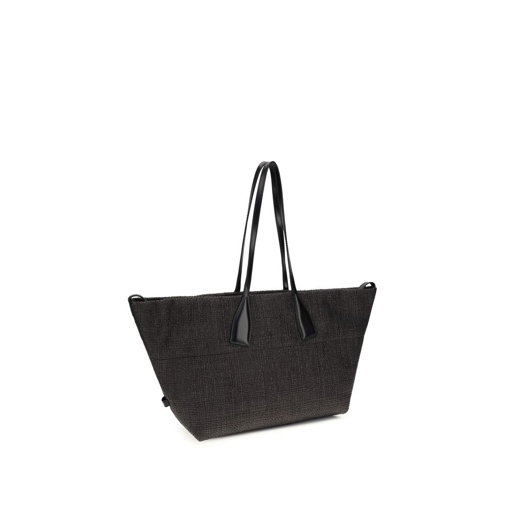 Balmain svart raffia skulderveske