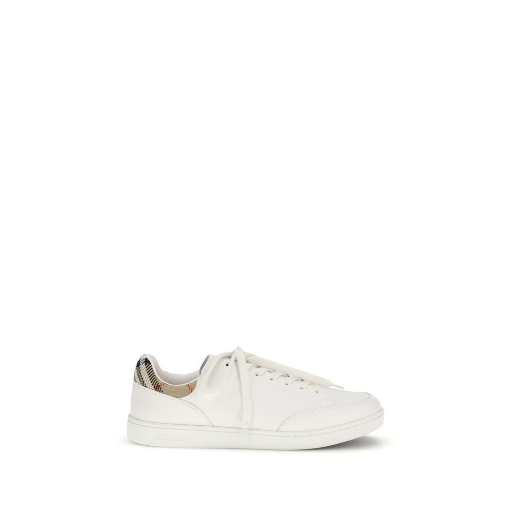 Burberry hvite lave sneakers i kalveskinn (Bos Taurus)