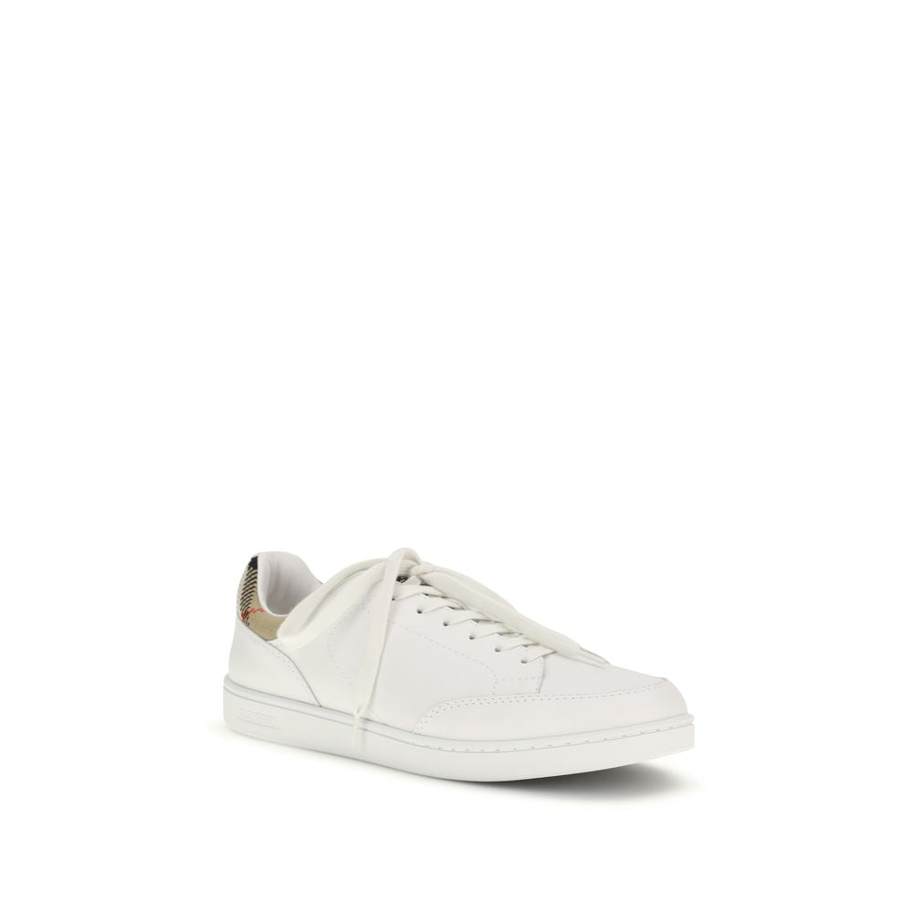 Burberry hvite lave sneakers i kalveskinn (Bos Taurus)
