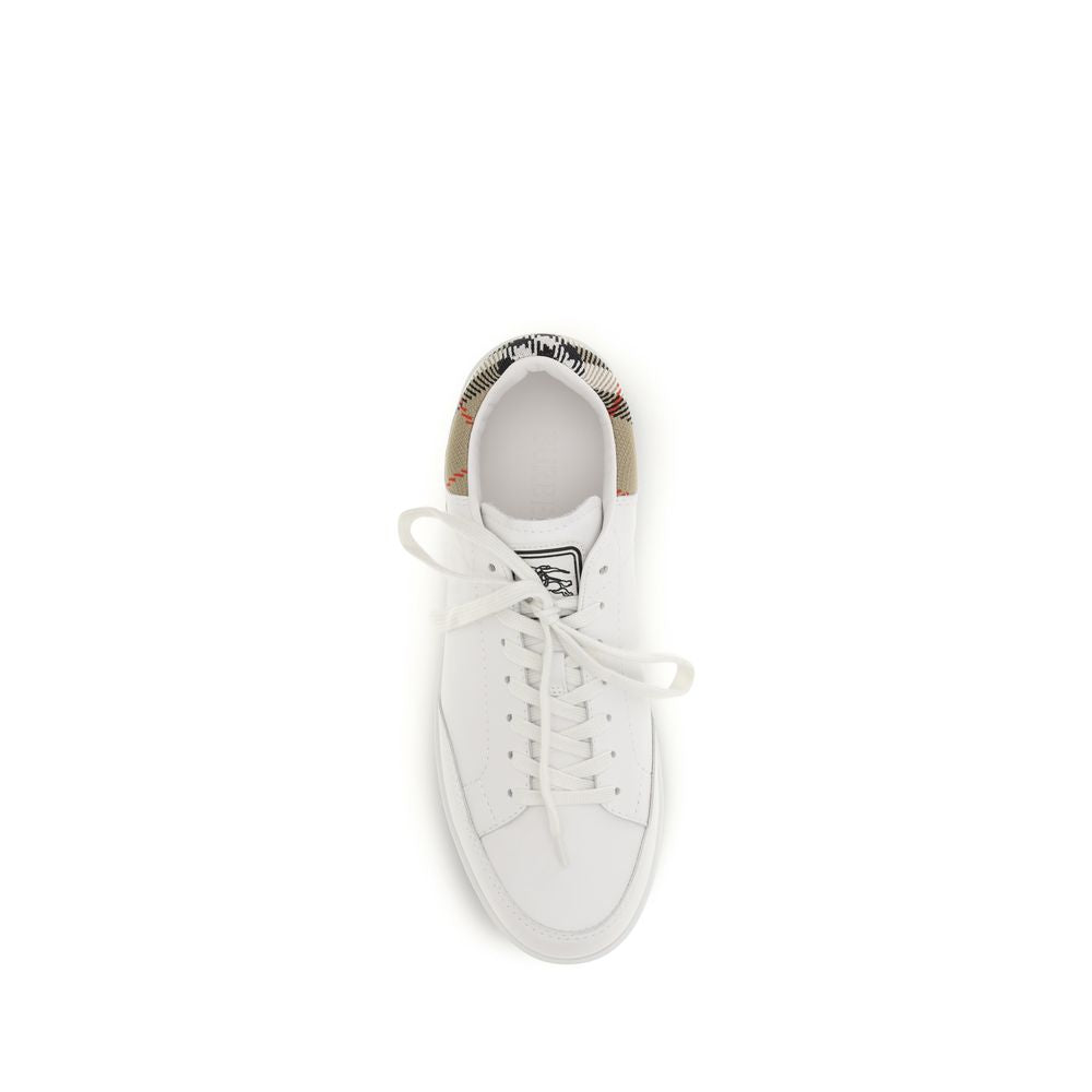 Burberry hvite lave sneakers i kalveskinn (Bos Taurus)