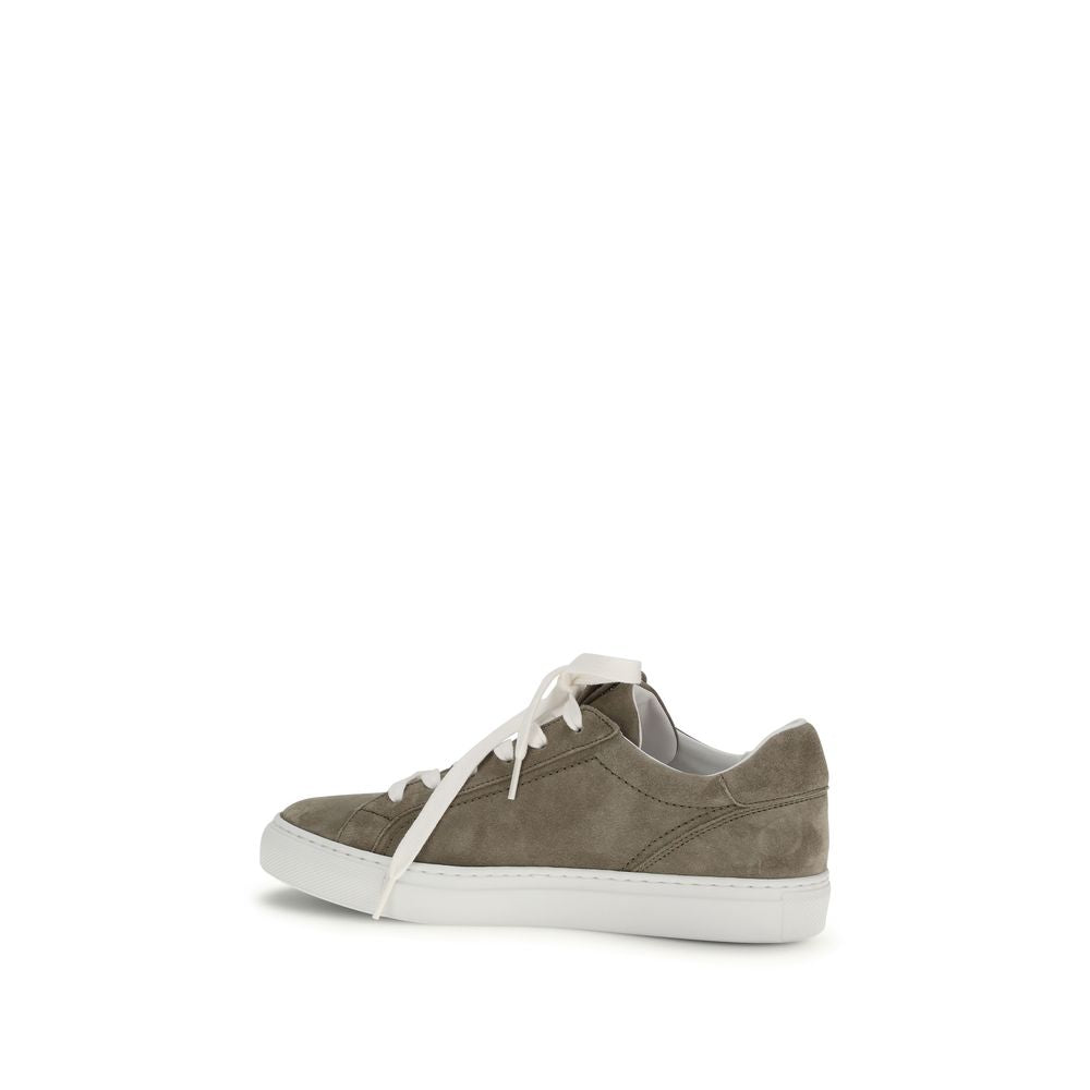 Brunello Cucinelli grå kalveskinn Bos Taurus-sneakers