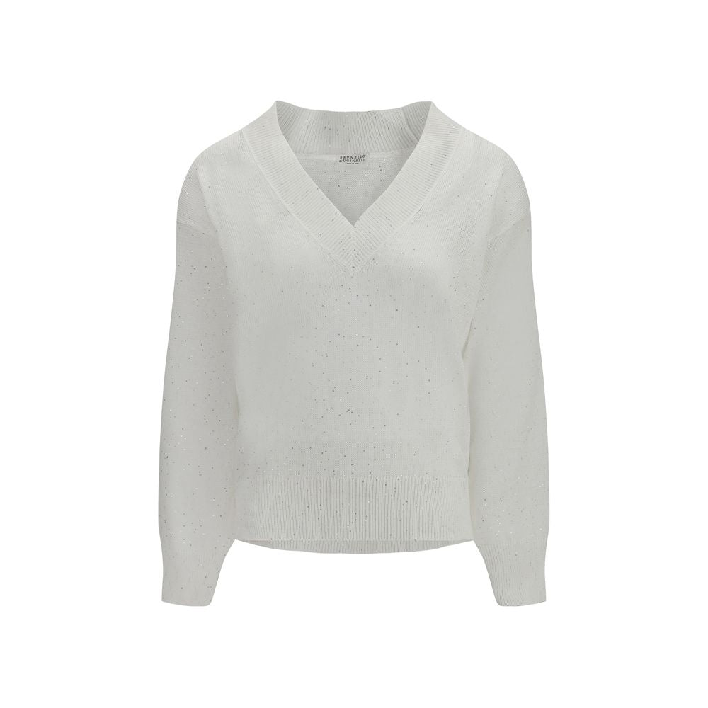 Brunello Cucinelli Hvit Lin-T-skjorte