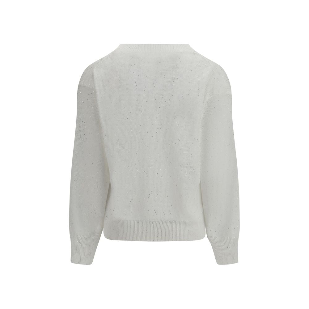 Brunello Cucinelli Hvit Lin-T-skjorte