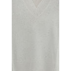Brunello Cucinelli Hvit Lin-T-skjorte