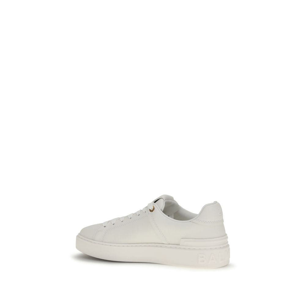 Balmain hvite sneakers i kalveskinn