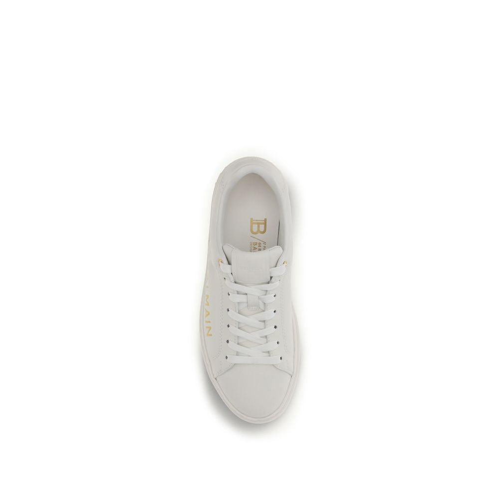 Balmain hvite sneakers i kalveskinn