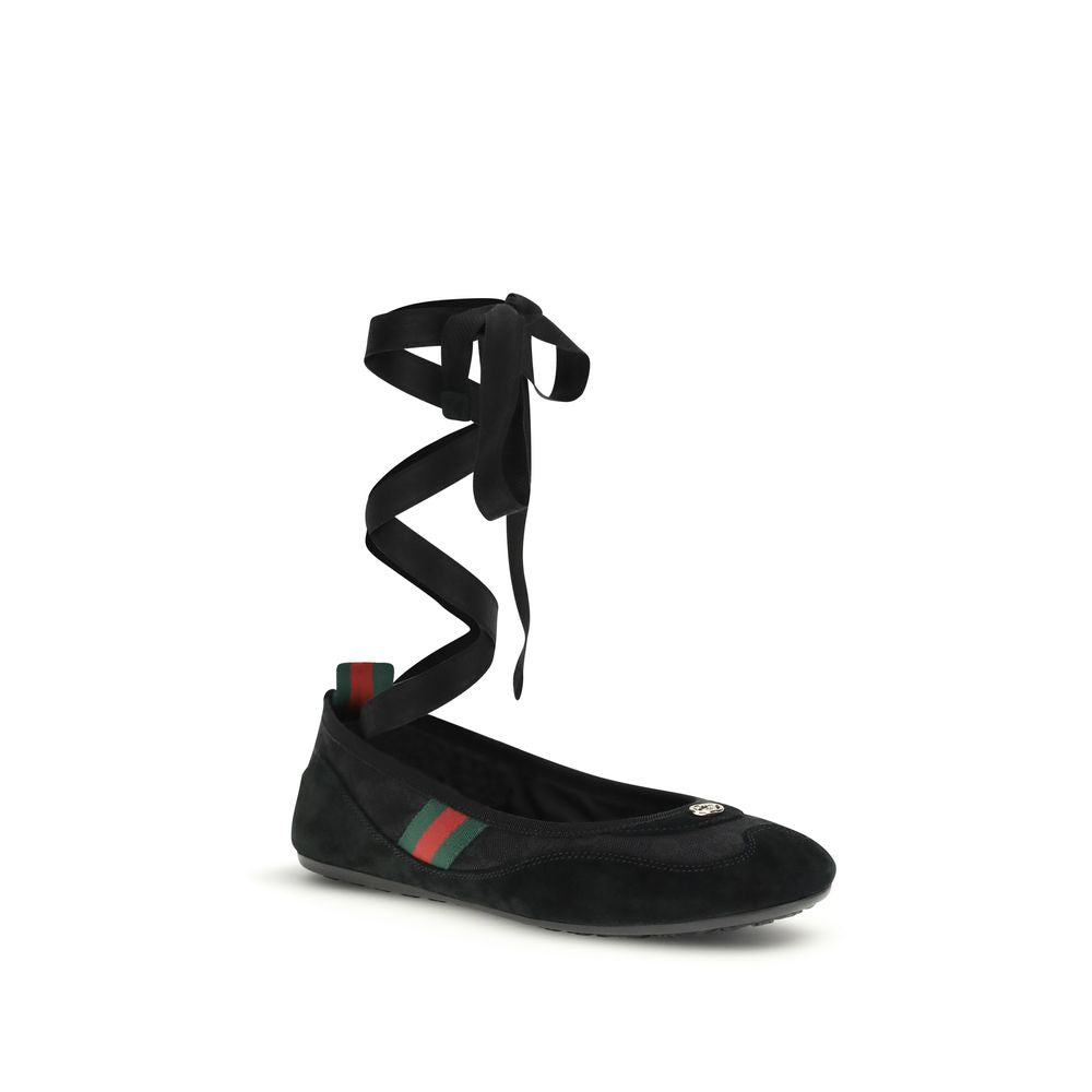 Gucci Sorte Ballettflater i Stoff