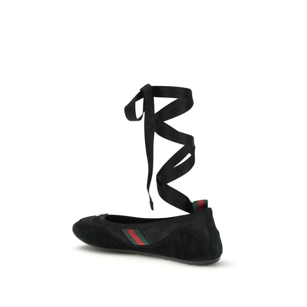 Gucci Sorte Ballettflater i Stoff