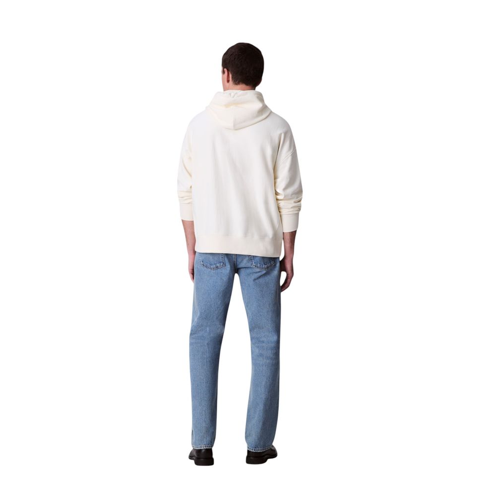 Calvin Klein Jeans Hvit hettegenser i bomull