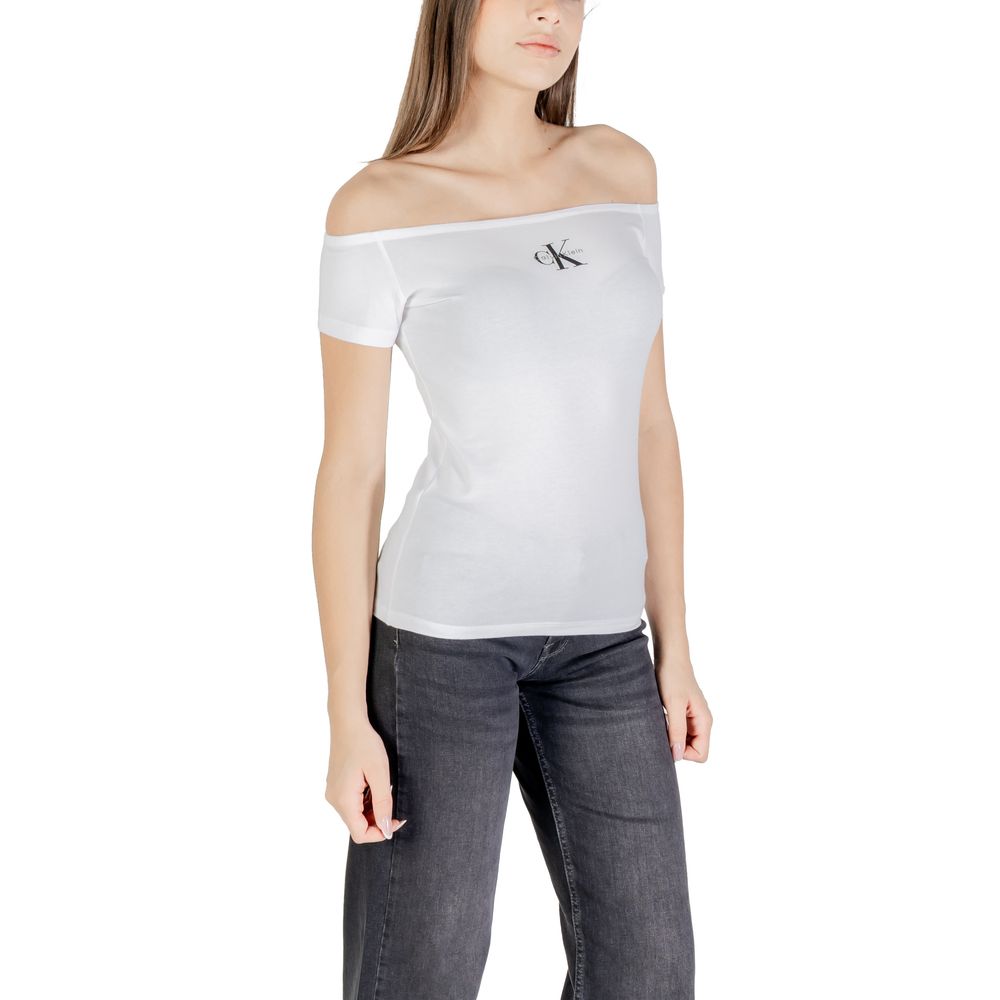 Calvin Klein Jeans Hvit T-skjorte i bomull