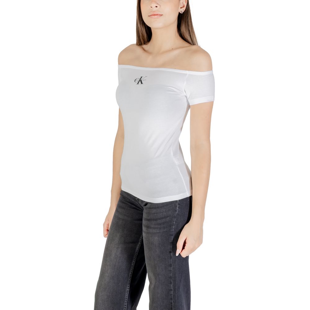 Calvin Klein Jeans Hvit T-skjorte i bomull