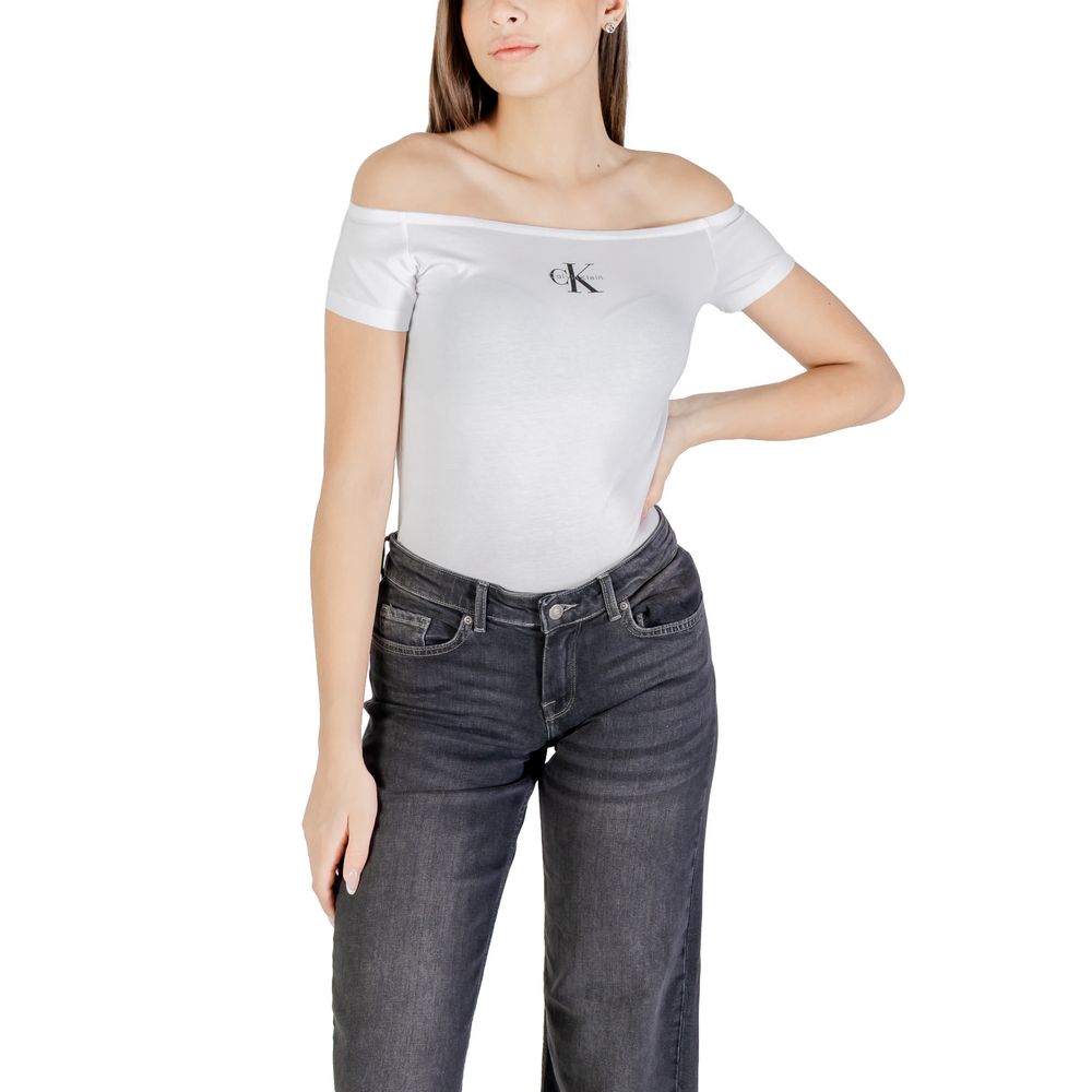 Calvin Klein Jeans Hvit T-skjorte i bomull