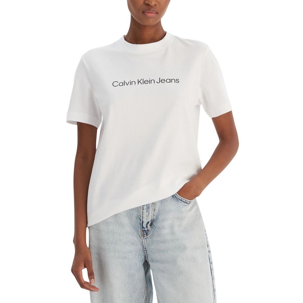 Calvin Klein Jeans Hvit T-skjorte i bomull