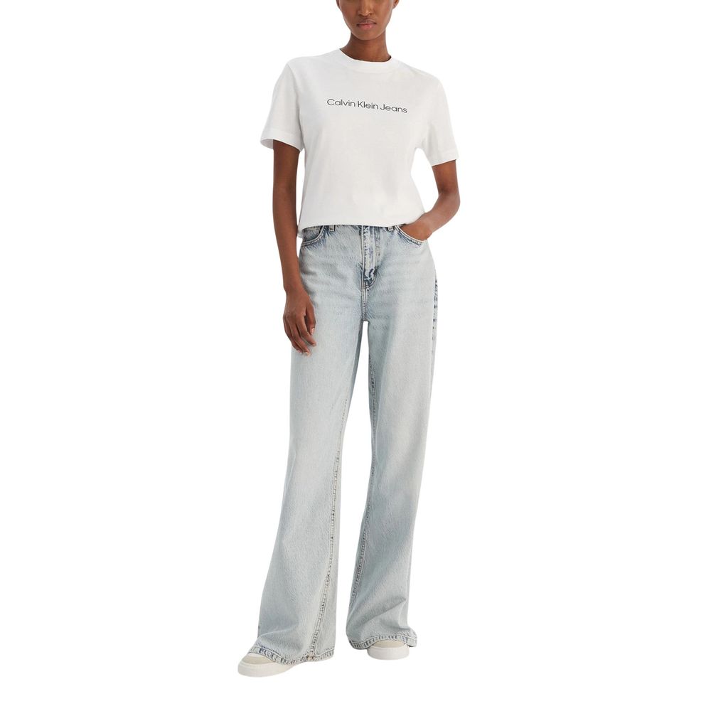 Calvin Klein Jeans Hvit T-skjorte i bomull