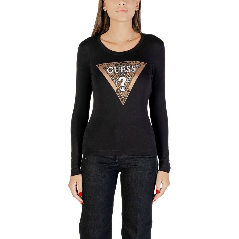 Guess svart bomulls langermet t-skjorte