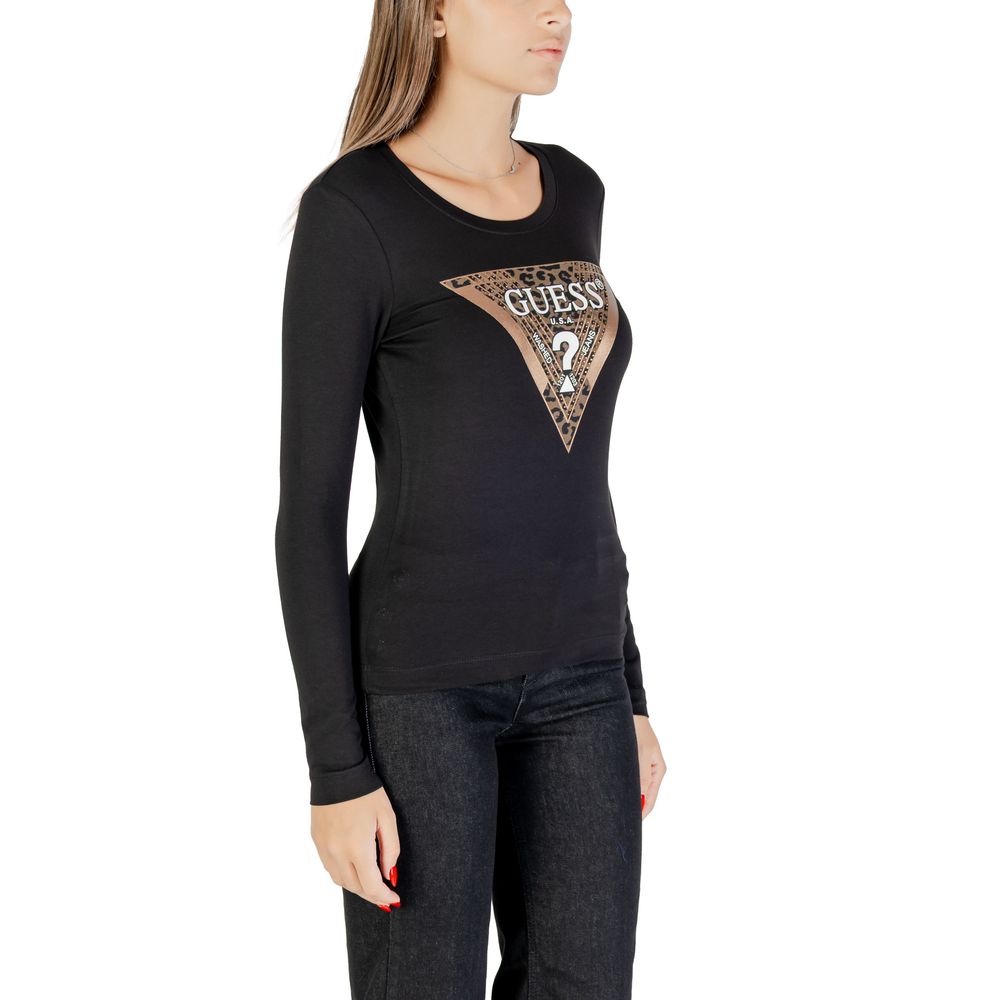 Guess svart bomulls langermet t-skjorte
