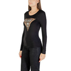 Guess svart bomulls langermet t-skjorte