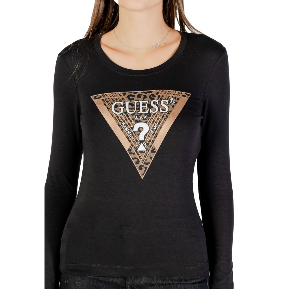 Guess svart bomulls langermet t-skjorte