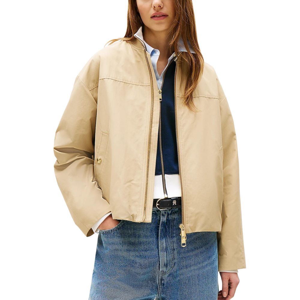 Tommy Hilfiger Beige Bomber i Bomull