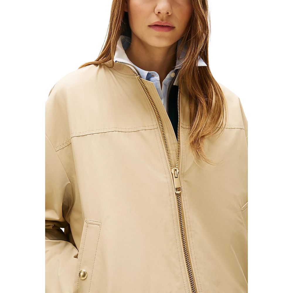 Tommy Hilfiger Beige Bomber i Bomull