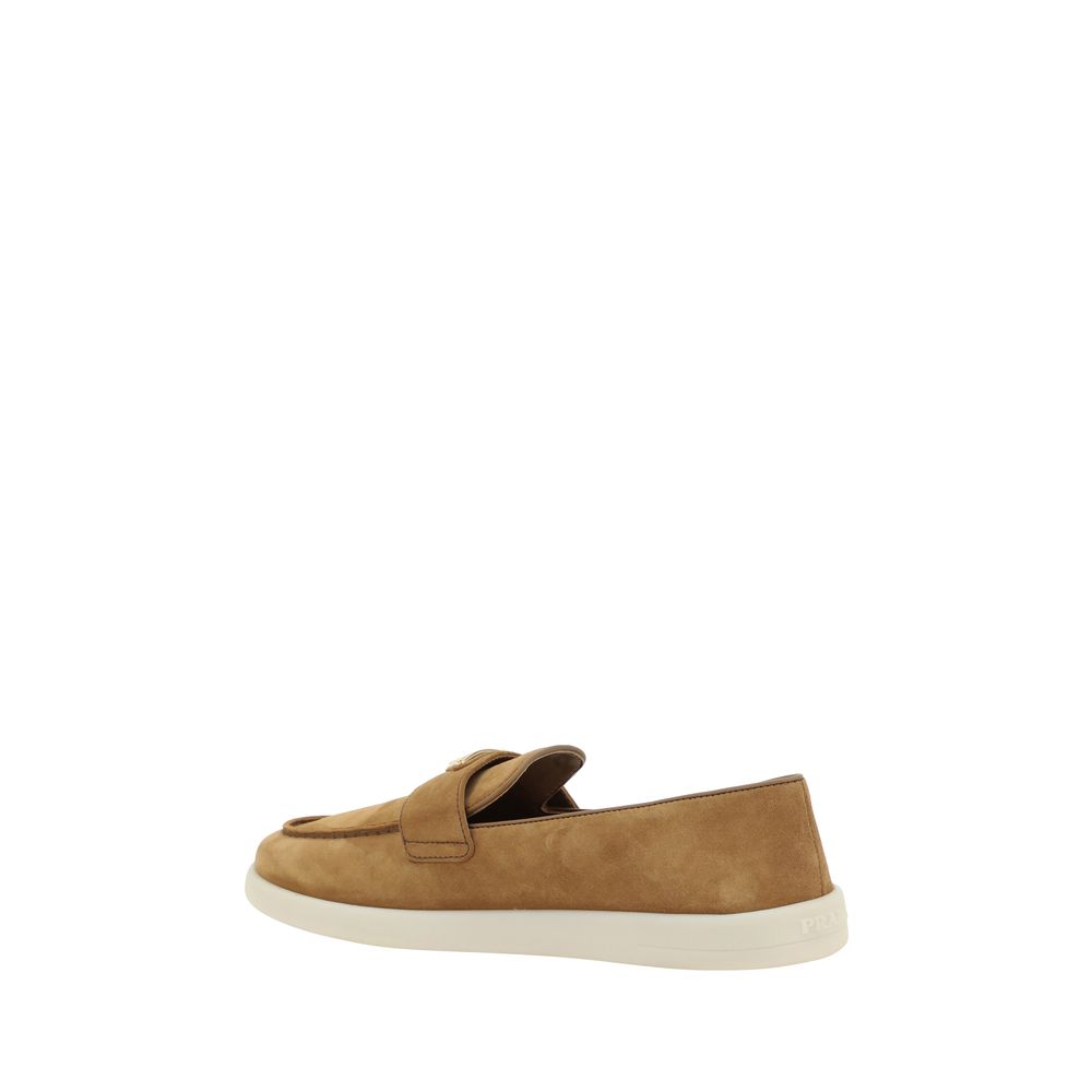 Prada Brune Kalveskinn Bos Taurus Slip-On Loafers