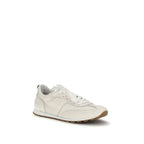 Brunello Cucinelli hvite lave sneakers i kalveskinn