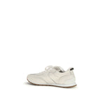 Brunello Cucinelli hvite lave sneakers i kalveskinn