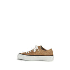 Brunello Cucinelli Beige Kalveskinn Bos Taurus lave sneakers