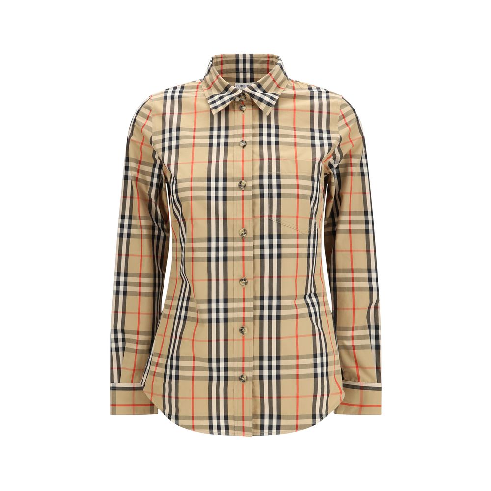 Burberry flerfarget skjorte i bomull med mønster