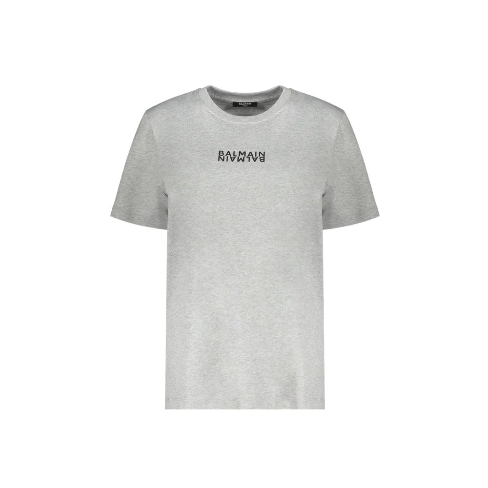 Balmain grå bomulls-T-skjorte