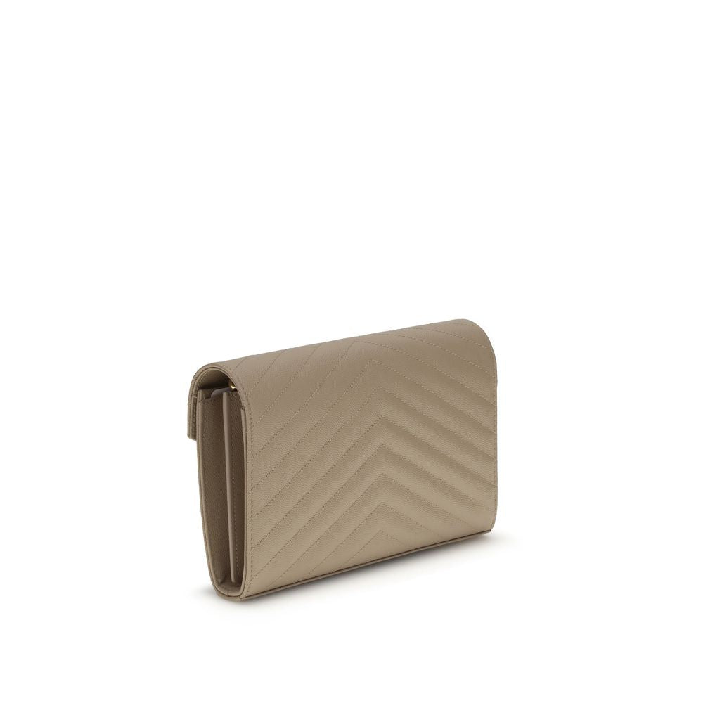 Saint Laurent Beige Bos Taurus Skulderveske i Kalveskinn