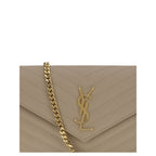 Saint Laurent Beige Bos Taurus Skulderveske i Kalveskinn