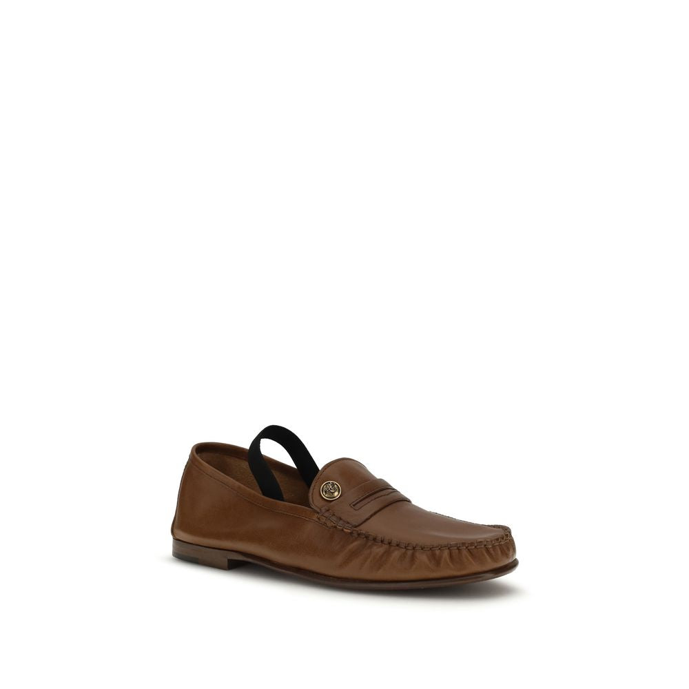 Versace brune slip-on-loafers i lammeskinn (Ovis Aries)