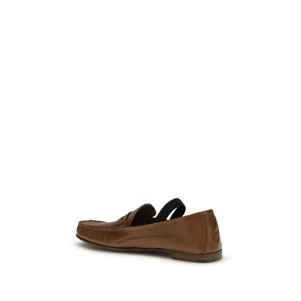 Versace brune slip-on-loafers i lammeskinn (Ovis Aries)