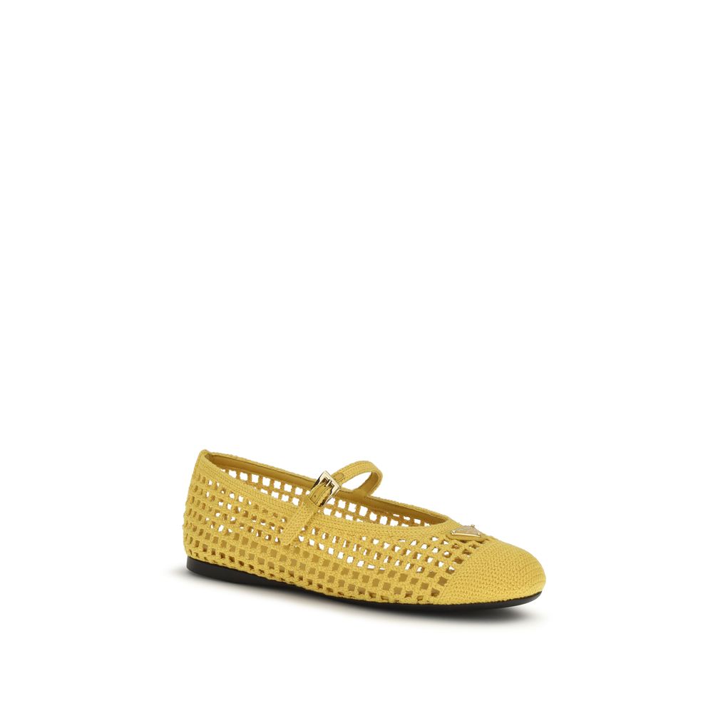 Prada tofargede ballerinasko i bomull