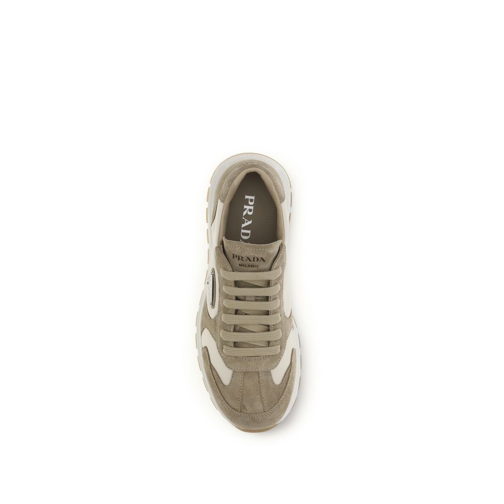 Prada Beige Kalveskinn Bos Taurus Athletic Sneakers