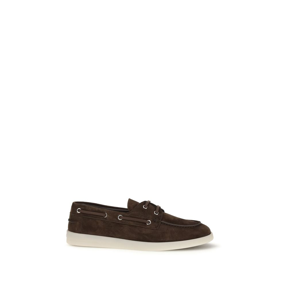 Prada Brune Kalveskinn Bos Taurus Slip-On Loafers